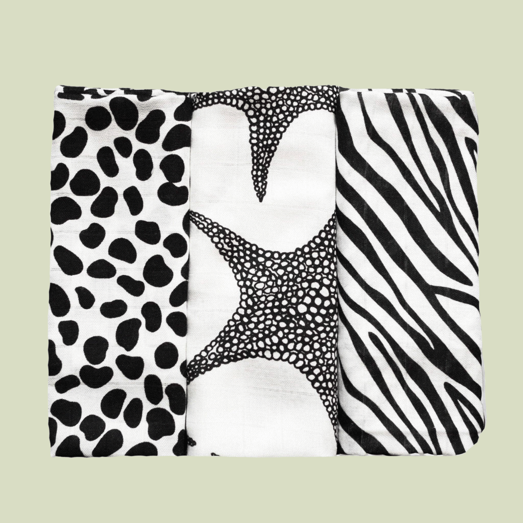 Animal Print Sensory Muslin 3-Pack