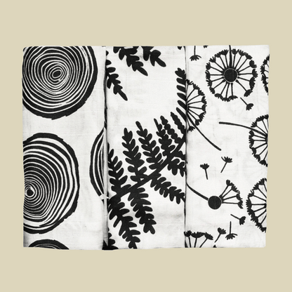 Plant Print Sensory Muslins 3-Pack