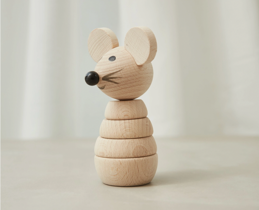 Mouse Stacking Wooden Toy